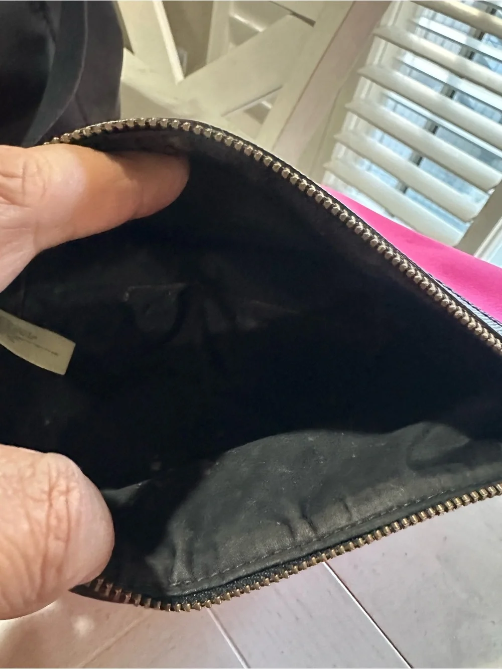 kate spade Hot Pink and Black Cosmetic Pouch